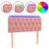 Cabecero con LED de terciopelo rosa 90x7x78/88