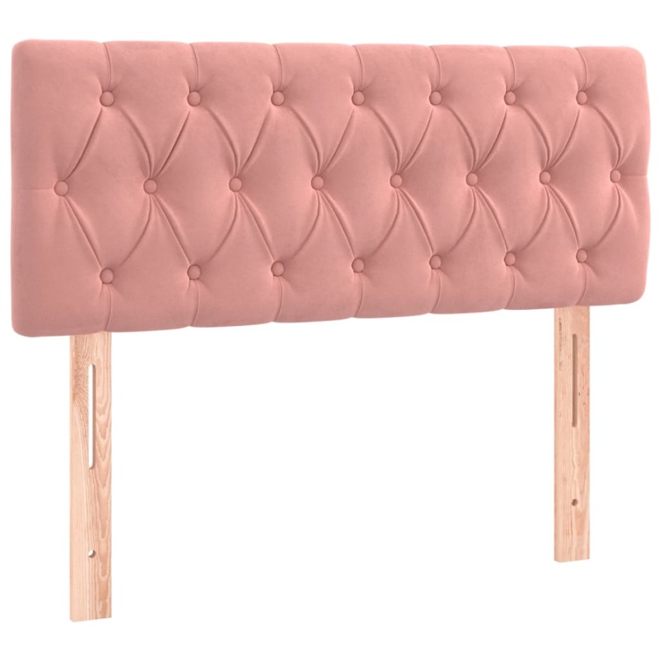 Cabecero con LED de terciopelo rosa 90x7x78/88