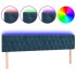 Cabecero con LED de terciopelo azul oscuro 180x7x78/88