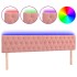 Cabecero con LED de terciopelo rosa 200x7x78/88