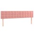 Cabecero con LED de terciopelo rosa 200x5x78/88