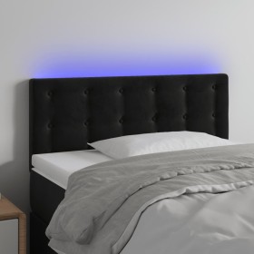 Cabecero con LED de terciopelo negro 100x5x78/88