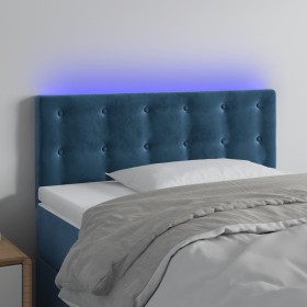 Cabecero con LED de terciopelo azul 100x5x78/88