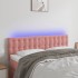 Cabecero con LED de terciopelo rosa 144x5x78/88