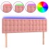 Cabecero con LED de terciopelo rosa 144x5x78/88