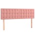 Cabecero con LED de terciopelo rosa 144x5x78/88