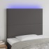 Cabecero con luces LED cuero sintético gris 90x5x118/128