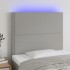 Cabecero con luces LED tela gris claro 90x5x118/128