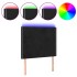 Cabecero con luces LED terciopelo negro 80x5x118/128