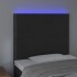 Cabecero con luces LED terciopelo negro 80x5x118/128