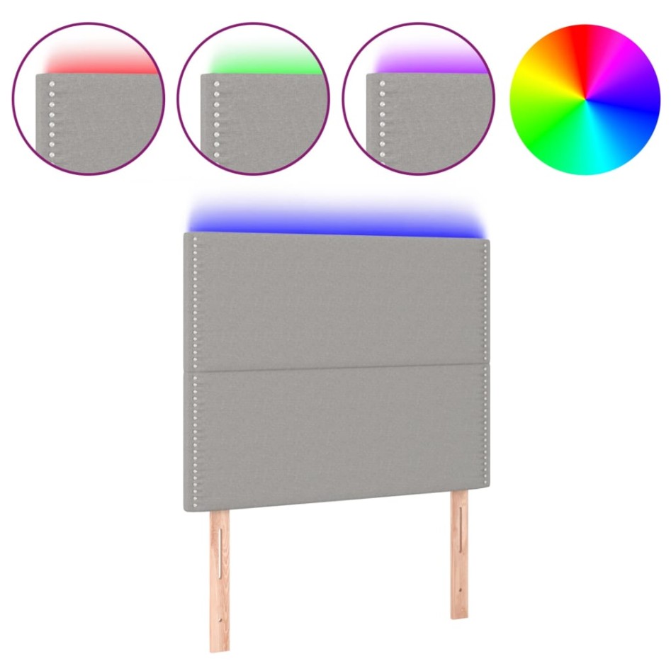 Cabecero con luces LED tela gris claro 80x5x118/128