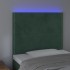 Cabecero con luces LED terciopelo verde oscuro 90x5x118/128