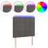 Cabecero con luces LED terciopelo gris oscuro 100x5x118/128