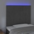 Cabecero con luces LED terciopelo gris oscuro 100x5x118/128
