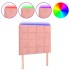 Cabecero con luces LED terciopelo rosa 80x5x118/128