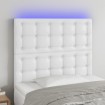 Cabecero con luces LED cuero sintético blanco 90x5x118/128 cm