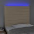 Cabecero con luces LED tela crema 80x5x118/128