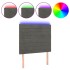 Cabecero con luces LED terciopelo gris oscuro 80x5x118/128
