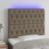 Cabecero con luces LED tela gris taupe 100x7x118/128