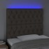 Cabecero con luces LED tela gris taupe 100x7x118/128