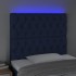 Cabecero con luces LED tela azul 100x7x118/128