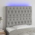 Cabecero con luces LED tela gris claro 90x7x118/128