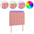 Cabecero con luces LED terciopelo rosa 90x5x118/128