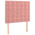 Cabecero con luces LED terciopelo rosa 90x5x118/128