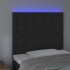 Cabecero con luces LED terciopelo negro 80x5x118/128