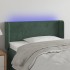 Cabecero con LED de terciopelo verde oscuro 93x16x78/88