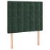Cabecero con luces LED terciopelo verde oscuro 100x5x118/128