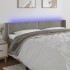 Cabecero con LED de terciopelo gris claro 183x16x78/88