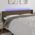 Cabecero con LED de tela marrón oscuro 203x16x78/88