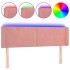 Cabecero con LED de terciopelo rosa 147x16x78/88