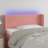 Cabecero con LED de terciopelo rosa 103x16x78/88