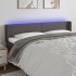Cabecero con LED cuero sintético gris 163x16x78/88