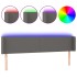 Cabecero con LED cuero sintético gris 163x16x78/88