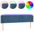 Cabecero con LED de terciopelo azul oscuro 163x16x78/88