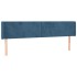 Cabecero con LED de terciopelo azul oscuro 163x16x78/88