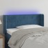 Cabecero con LED de terciopelo azul oscuro 103x16x78/88