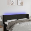 Cabecero con LED de tela negro 147x16x78/88 cm