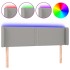 Cabecero con LED de tela gris claro 147x16x78/88