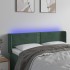 Cabecero con LED de terciopelo verde oscuro 147x16x78/88