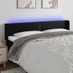 Cabecero con LED cuero sintético negro 183x16x78/88 cm
