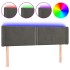 Cabecero con LED de terciopelo gris oscuro 147x16x78/88