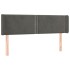 Cabecero con LED de terciopelo gris oscuro 147x16x78/88