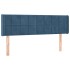 Cabecero con LED de terciopelo azul oscuro 147x16x78/88