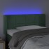 Cabecero con LED de terciopelo verde oscuro 83x16x78/88