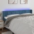 Cabecero con LED de terciopelo azul oscuro 203x16x78/88