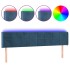 Cabecero con LED de terciopelo azul oscuro 203x16x78/88